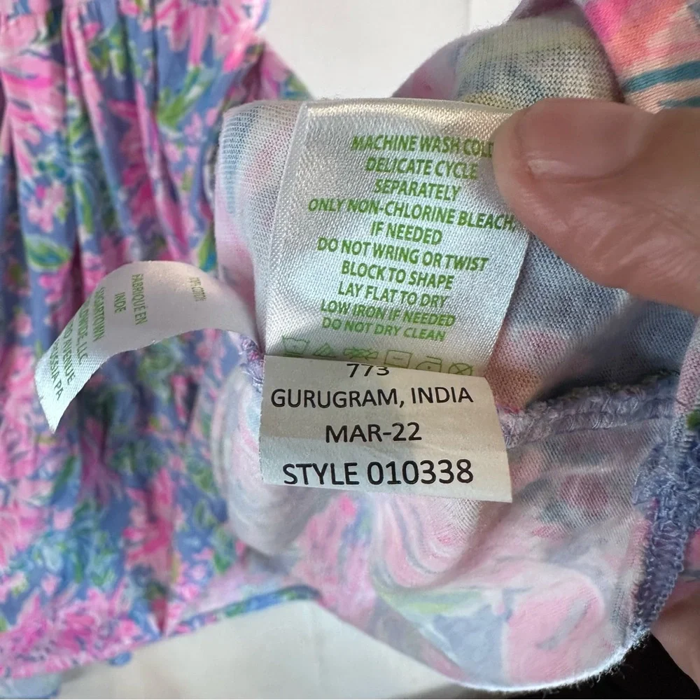 LILLY PULITZER Women’s Size M Dress Midi Floral Tiered Cotton Sleeveless